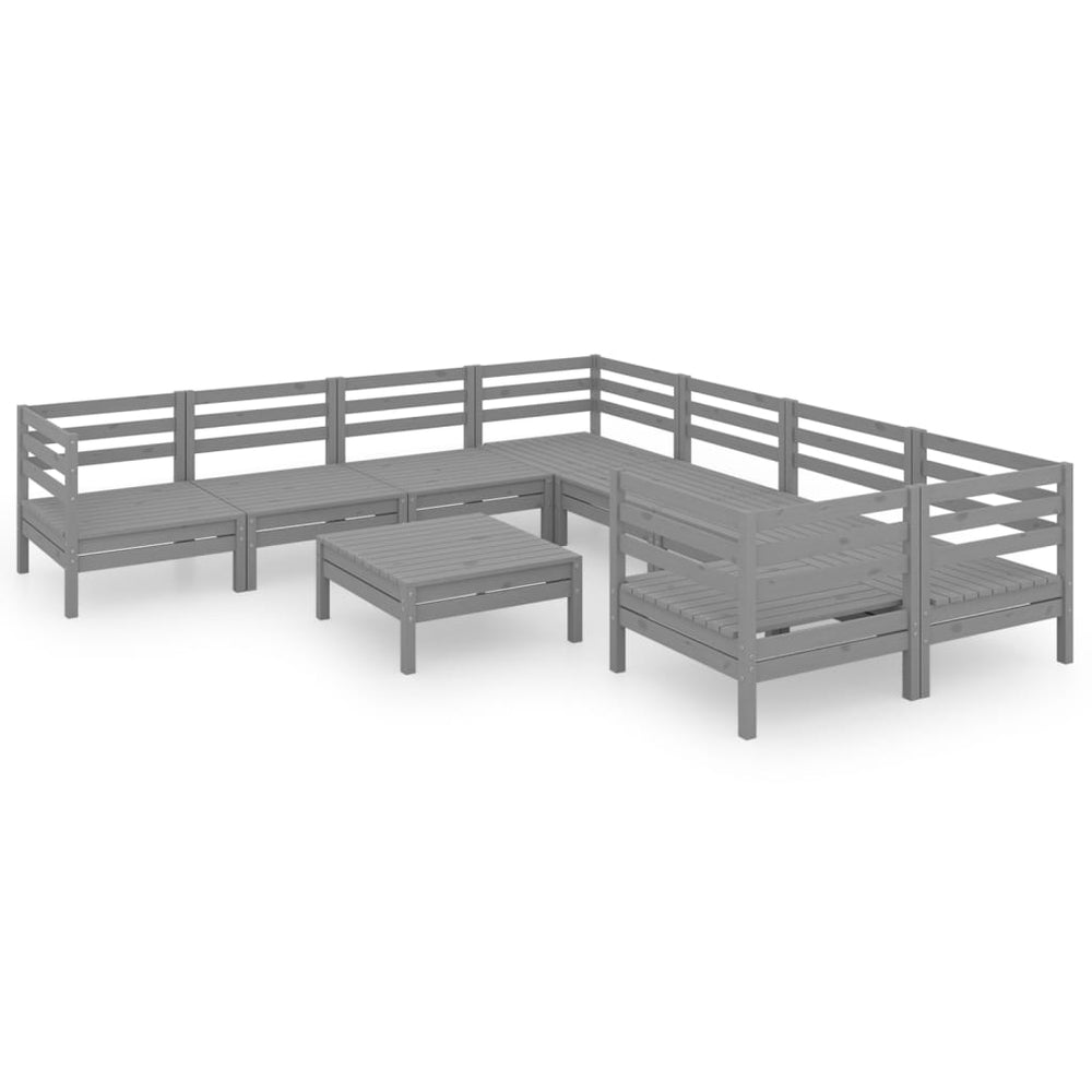 Set Mobilier De Grădină, 9 Piese, , Lemn Masiv De Pin