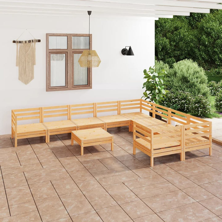 Set Mobilier De Grădină, 10 Piese, , Lemn Masiv De Pin
