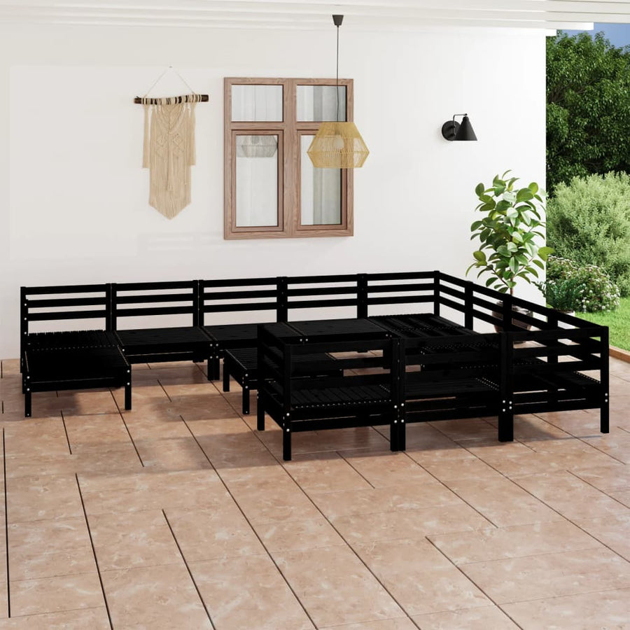 Set Mobilier De Grădină, 12 Piese, , Lemn Masiv De Pin
