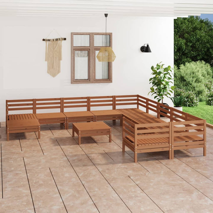 Set Mobilier De Grădină, 12 Piese, , Lemn Masiv De Pin