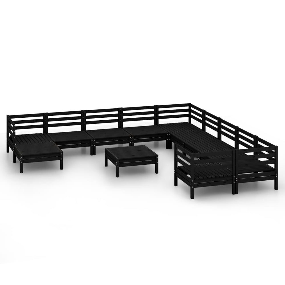 Set Mobilier De Grădină, 12 Piese, , Lemn Masiv De Pin