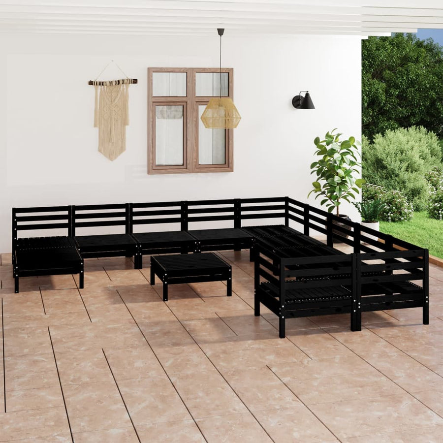 Set Mobilier De Grădină, 12 Piese, , Lemn Masiv De Pin