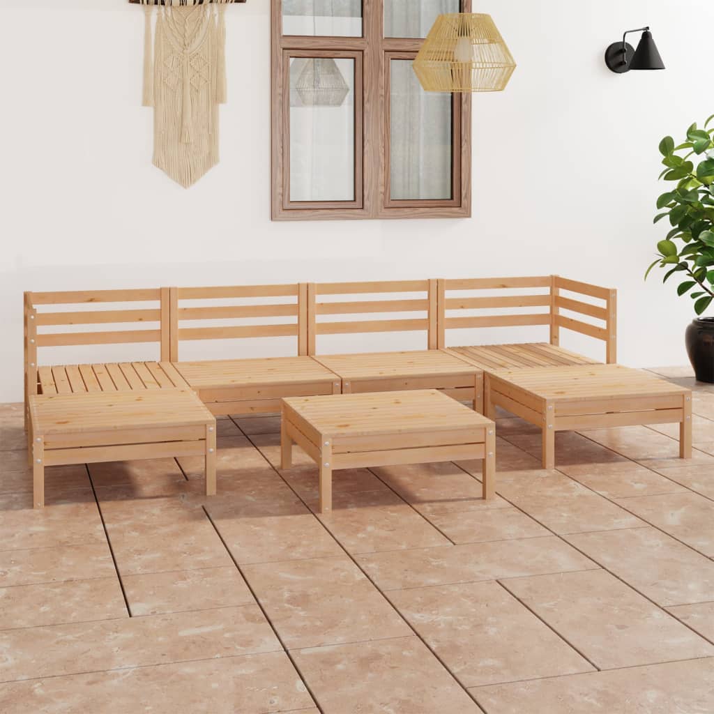 Set Mobilier De Grădină, 7 Piese, , Lemn Masiv De Pin