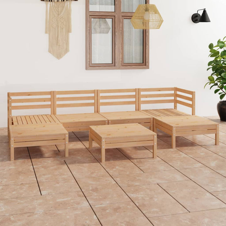 Set Mobilier De Grădină, 7 Piese, , Lemn Masiv De Pin