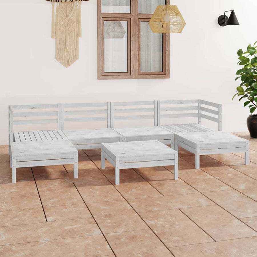 Set Mobilier De Grădină, 7 Piese, , Lemn Masiv De Pin