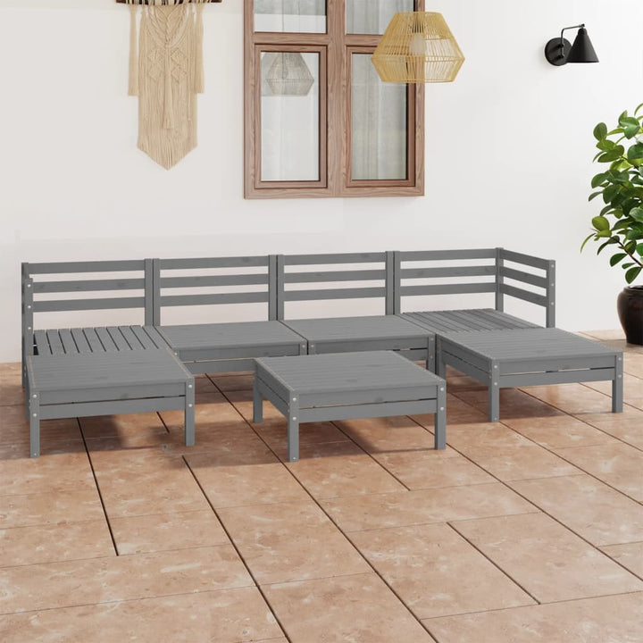 Set Mobilier De Grădină, 7 Piese, , Lemn Masiv De Pin
