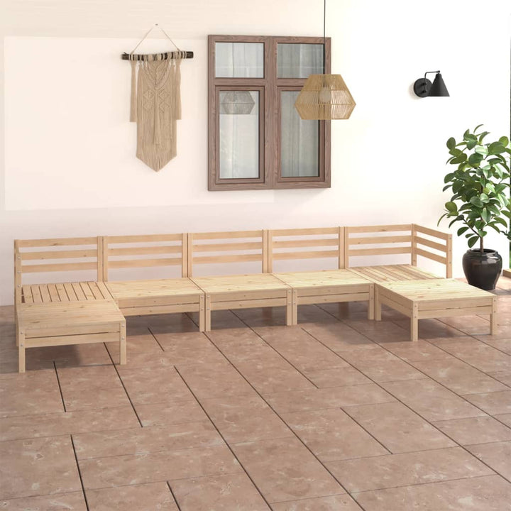 Set Mobilier De Grădină, 7 Piese, , Lemn Masiv De Pin