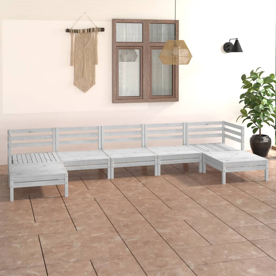Set Mobilier De Grădină, 7 Piese, , Lemn Masiv De Pin