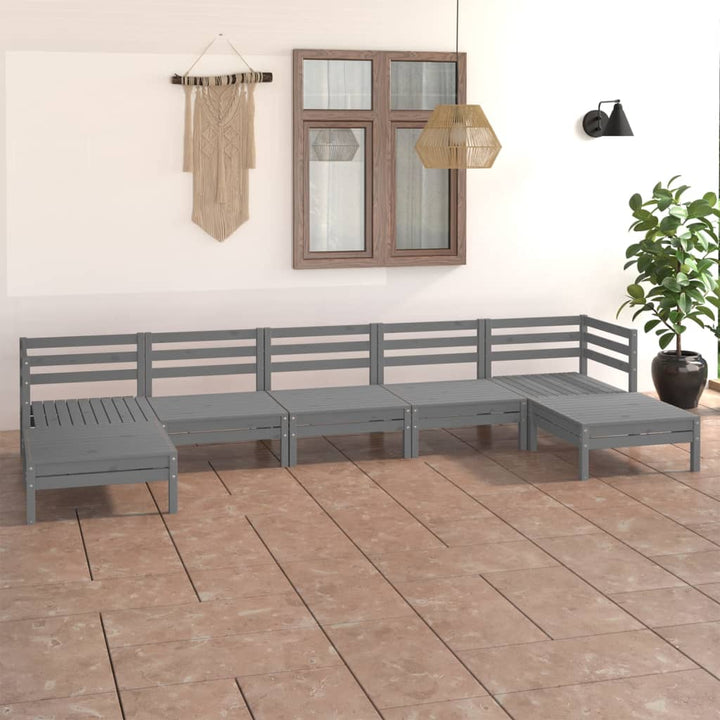 Set Mobilier De Grădină, 7 Piese, , Lemn Masiv De Pin
