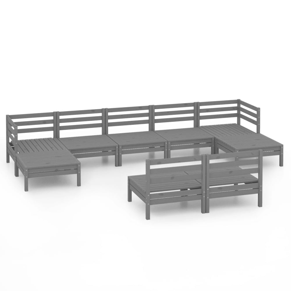 Set Mobilier De Grădină, 9 Piese, , Lemn Masiv De Pin