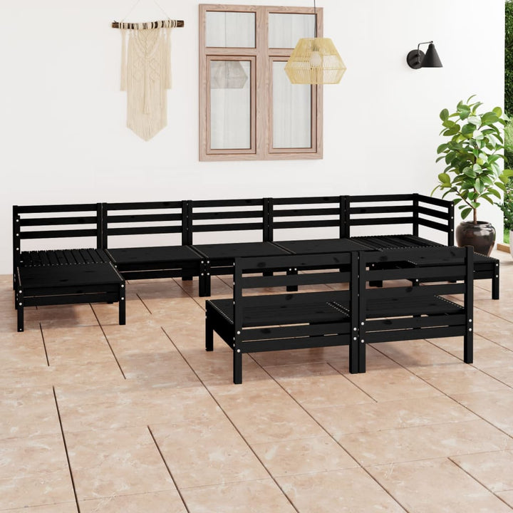 Set Mobilier De Grădină, 9 Piese, , Lemn Masiv De Pin