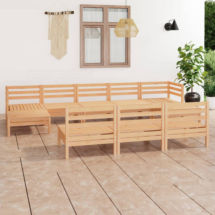 Set Mobilier De Grădină, 10 Piese, , Lemn Masiv De Pin