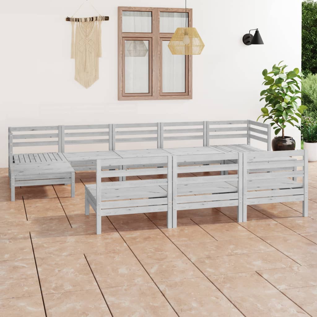 Set Mobilier De Grădină, 10 Piese, , Lemn Masiv De Pin