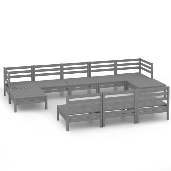Set Mobilier De Grădină, 10 Piese, , Lemn Masiv De Pin