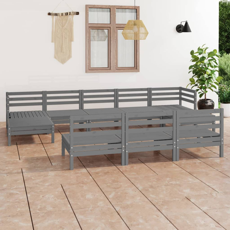 Set Mobilier De Grădină, 10 Piese, , Lemn Masiv De Pin