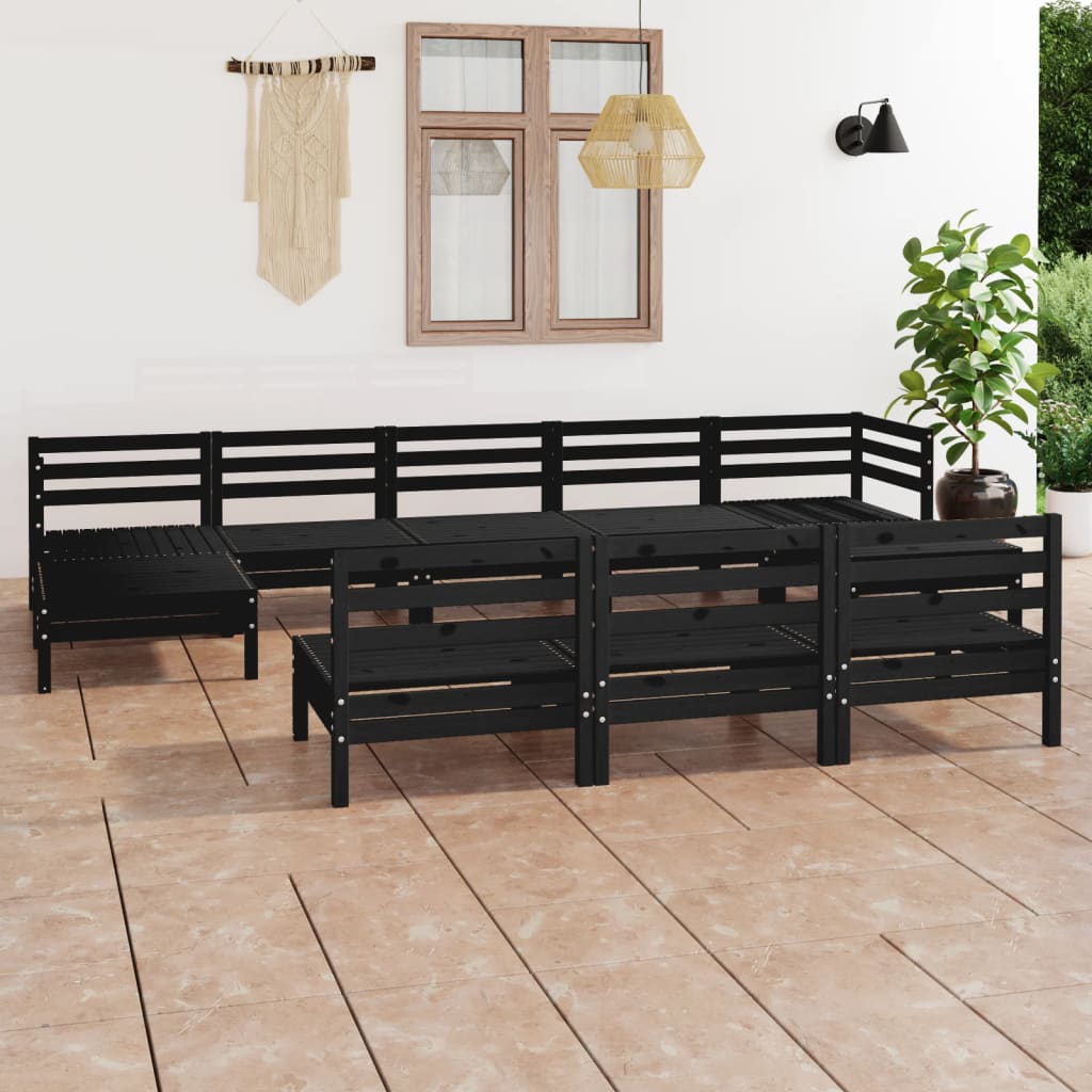 Set Mobilier De Grădină, 10 Piese, , Lemn Masiv De Pin