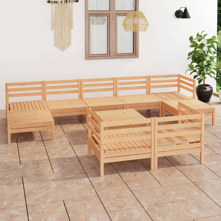 Set Mobilier De Grădină, 10 Piese, , Lemn Masiv De Pin