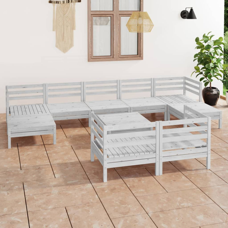 Set Mobilier De Grădină, 10 Piese, , Lemn Masiv De Pin