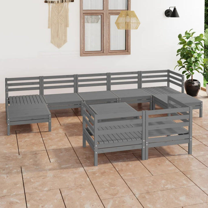 Set Mobilier De Grădină, 10 Piese, , Lemn Masiv De Pin