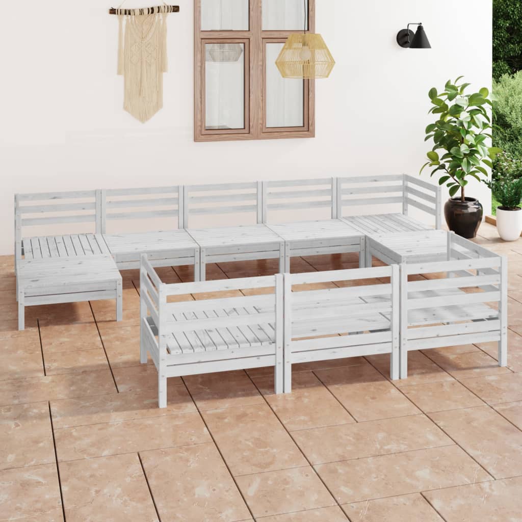 Set Mobilier De Grădină, 10 Piese, , Lemn Masiv De Pin
