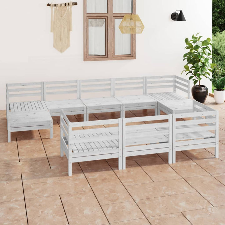 Set Mobilier De Grădină, 10 Piese, , Lemn Masiv De Pin
