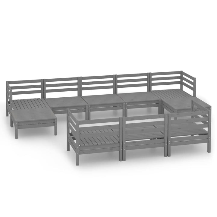 Set Mobilier De Grădină, 10 Piese, , Lemn Masiv De Pin
