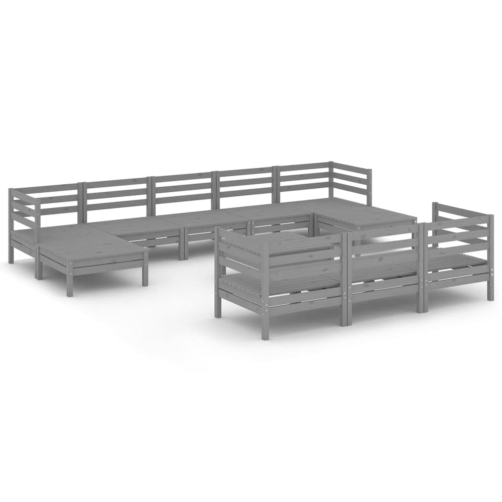Set Mobilier De Grădină, 11 Piese, , Lemn Masiv De Pin