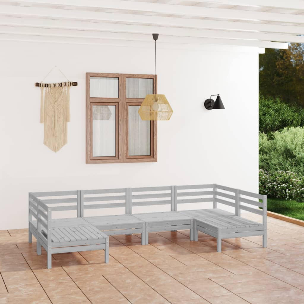 Set Mobilier De Grădină, 6 Piese, , Lemn Masiv De Pin
