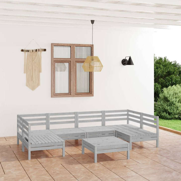 Set Mobilier De Grădină, 7 Piese, , Lemn Masiv De Pin