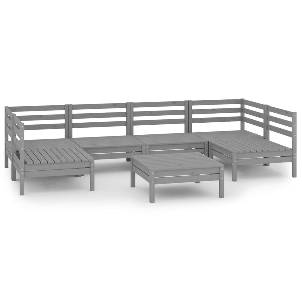 Set Mobilier De Grădină, 7 Piese, , Lemn Masiv De Pin