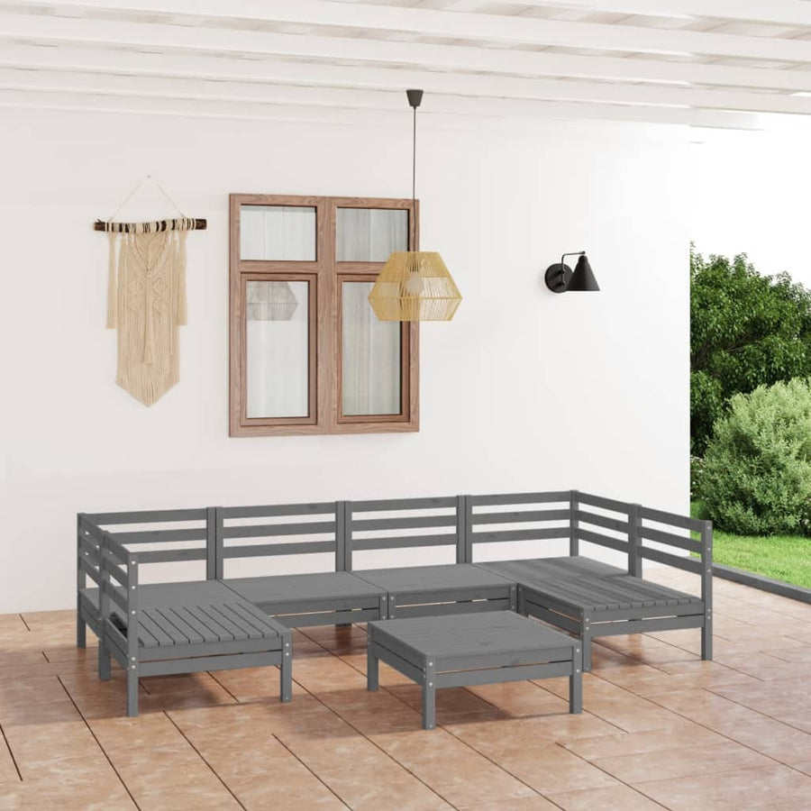 Set Mobilier De Grădină, 7 Piese, , Lemn Masiv De Pin