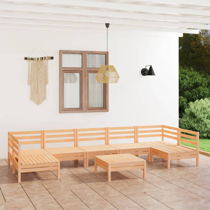 Set Mobilier Relaxare Grădină, 8 Piese, Lemn Masiv De Pin