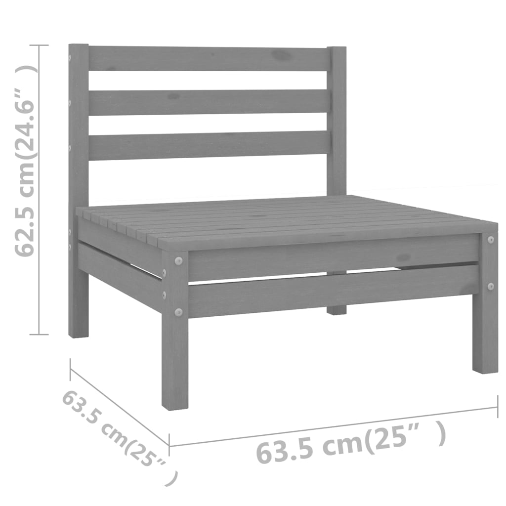 Set Mobilier Relaxare Grădină, 8 Piese, Lemn Masiv De Pin