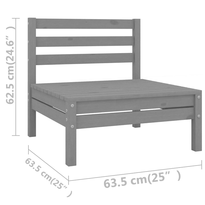 Set Mobilier Relaxare Grădină, 8 Piese, Lemn Masiv De Pin