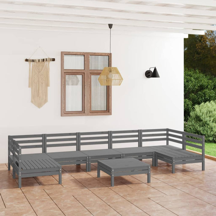 Set Mobilier Relaxare Grădină, 8 Piese, Lemn Masiv De Pin