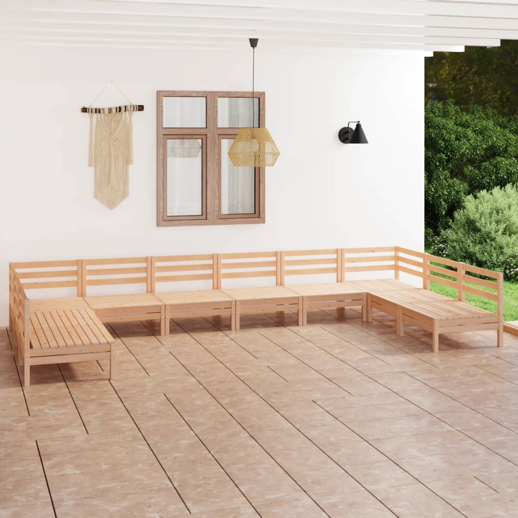 Set Relaxare De Grădină, 10 Piese, , Lemn Masiv Pin