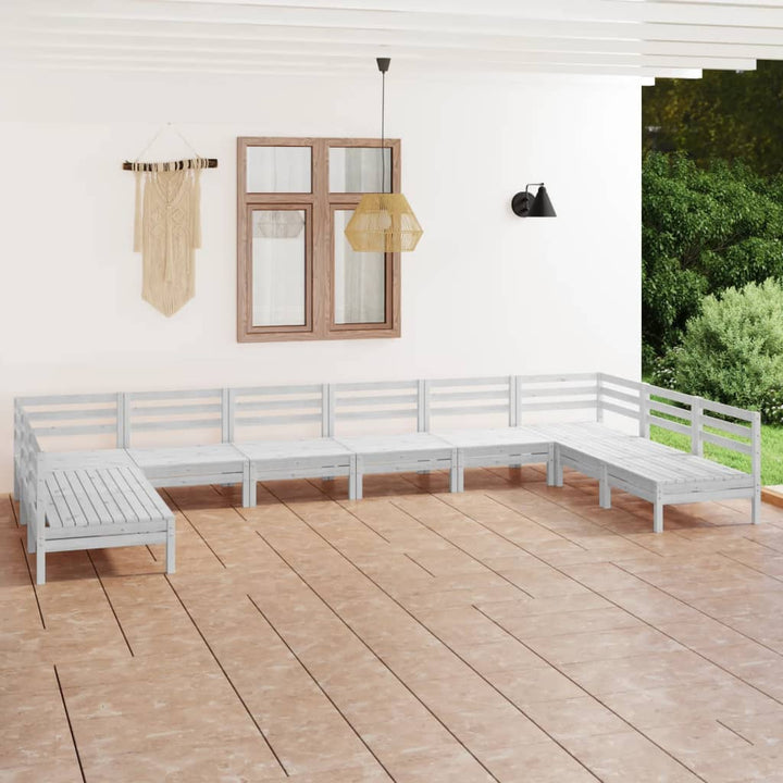 Set Relaxare De Grădină, 10 Piese, , Lemn Masiv Pin