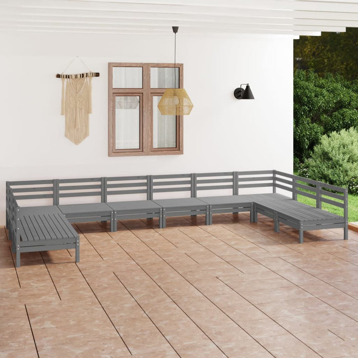 Set Relaxare De Grădină, 10 Piese, , Lemn Masiv Pin