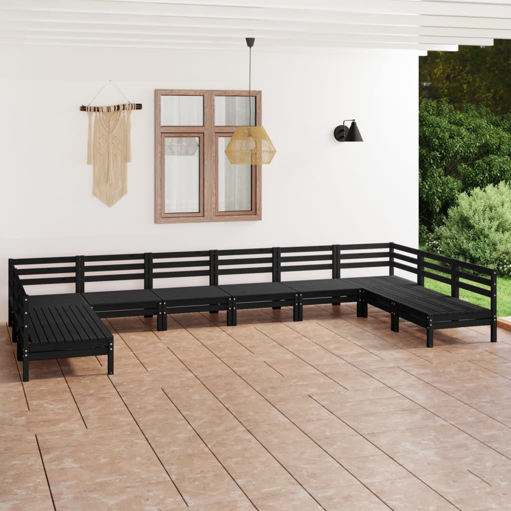 Set Relaxare De Grădină, 10 Piese, , Lemn Masiv Pin