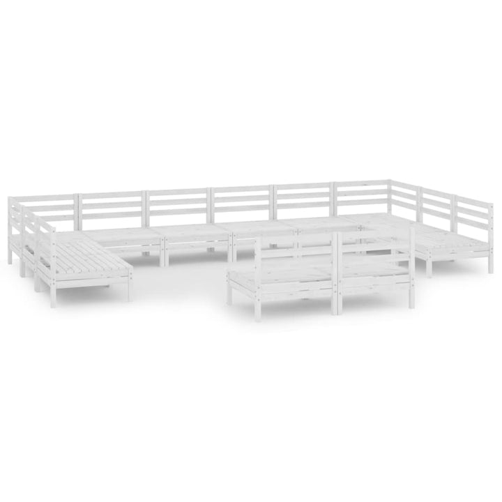 Set Mobilier De Grădină, 12 Piese, , Lemn Masiv De Pin