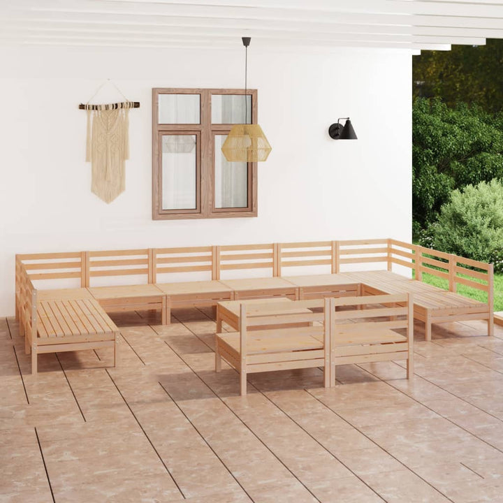 Set Mobilier De Grădină, 13 Piese, , Lemn Masiv De Pin
