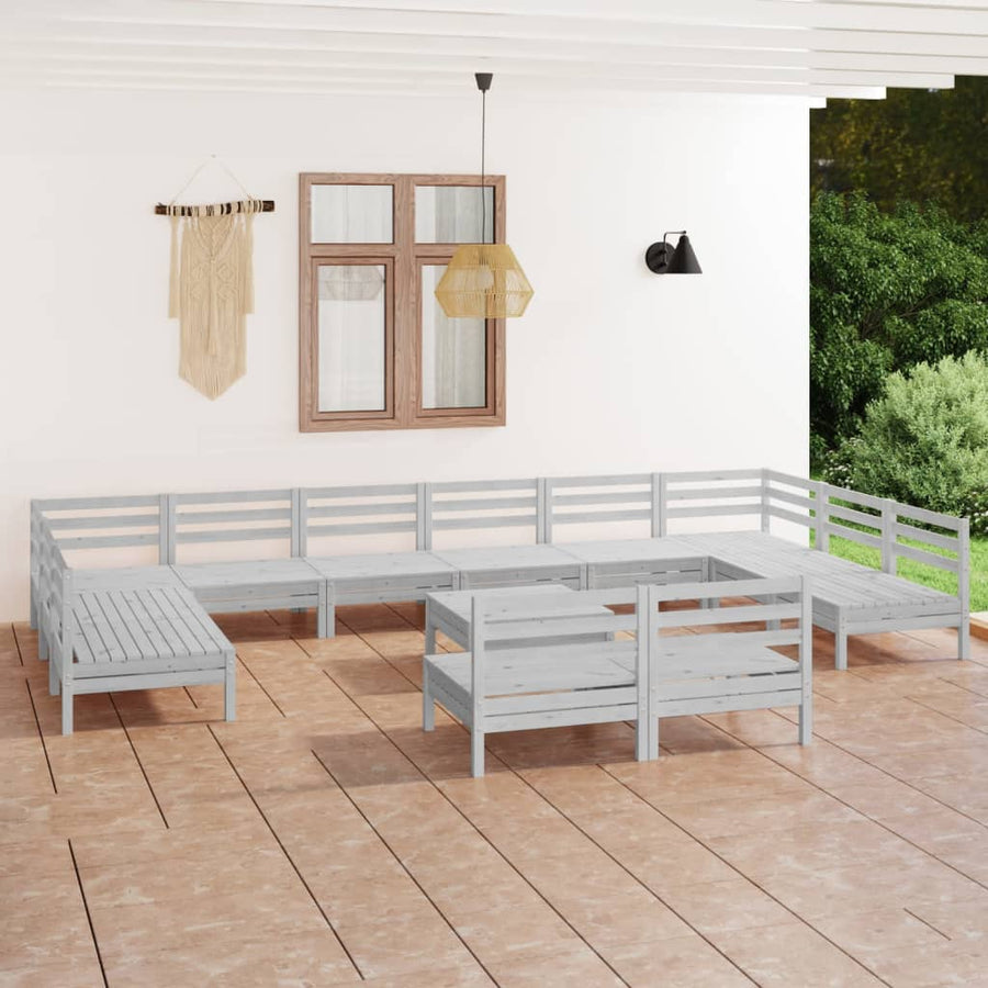 Set Mobilier De Grădină, 13 Piese, , Lemn Masiv De Pin