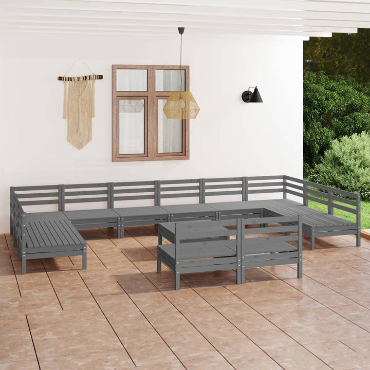 Set Mobilier De Grădină, 13 Piese, , Lemn Masiv De Pin