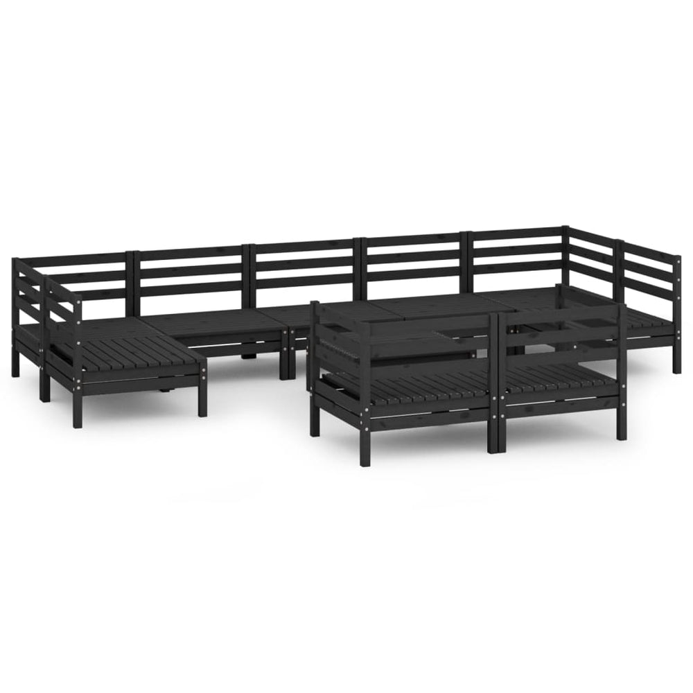 Set Mobilier Relexare Grădină, 10 Piese, , Lemn Masiv Pin