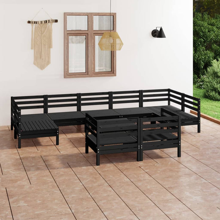 Set Mobilier Relexare Grădină, 10 Piese, , Lemn Masiv Pin