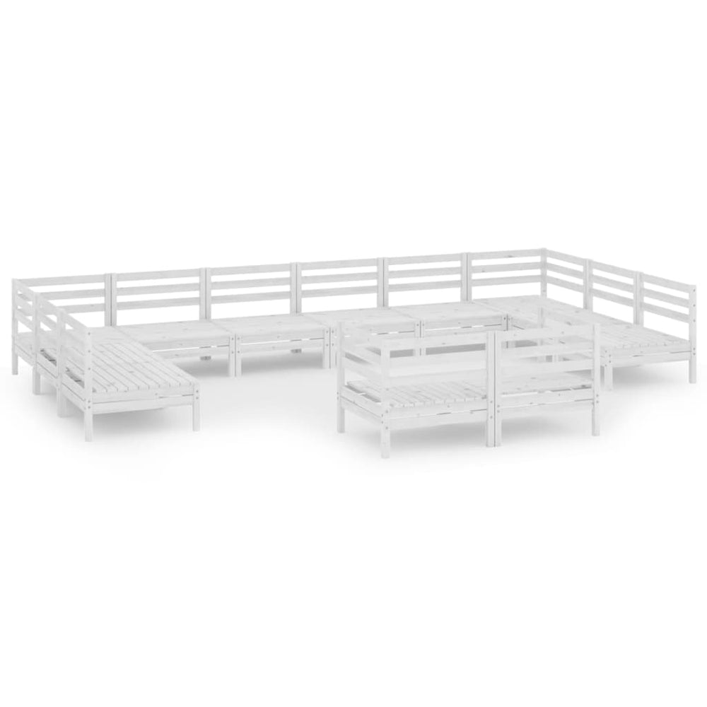 Set Mobilier De Grădină, 12 Piese, , Lemn Masiv De Pin