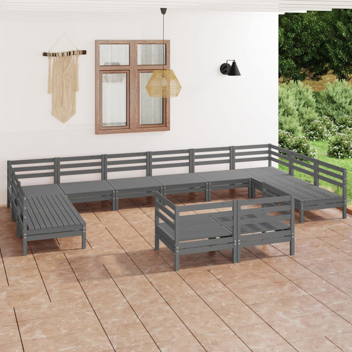 Set Mobilier De Grădină, 12 Piese, , Lemn Masiv De Pin