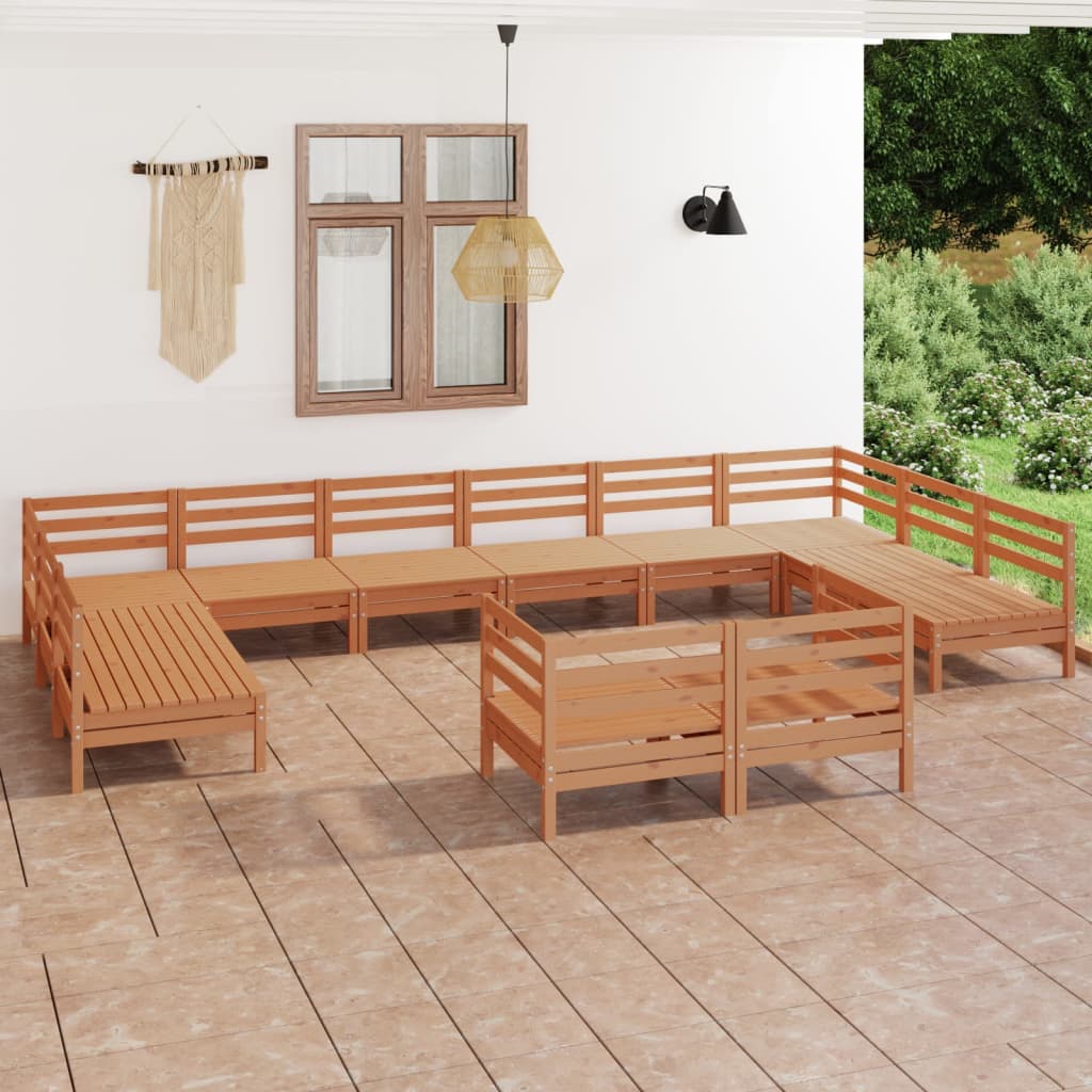 Set Mobilier De Grădină, 12 Piese, , Lemn Masiv De Pin