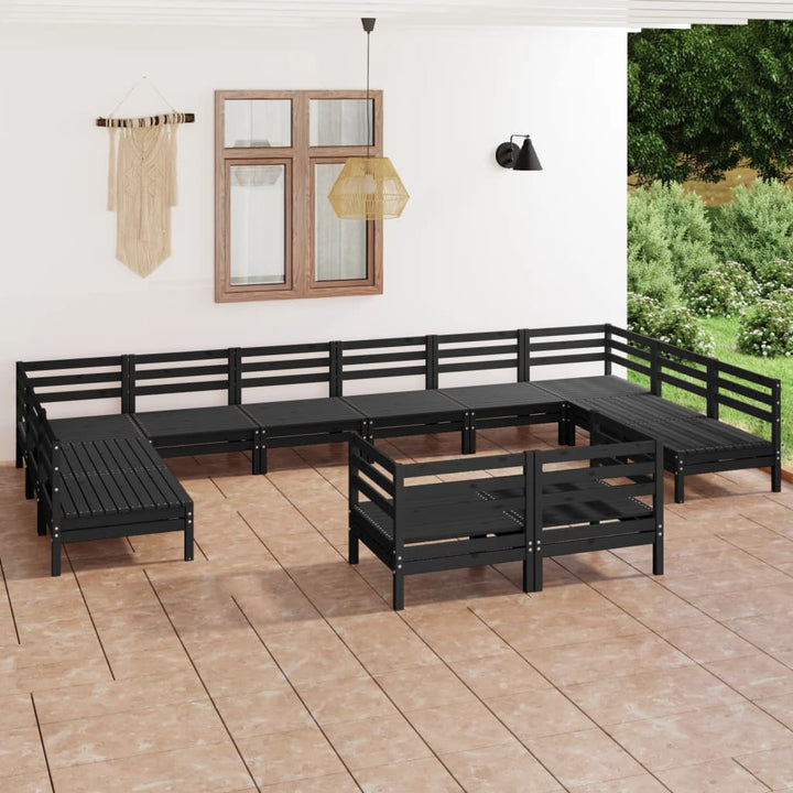 Set Mobilier De Grădină, 12 Piese, , Lemn Masiv De Pin