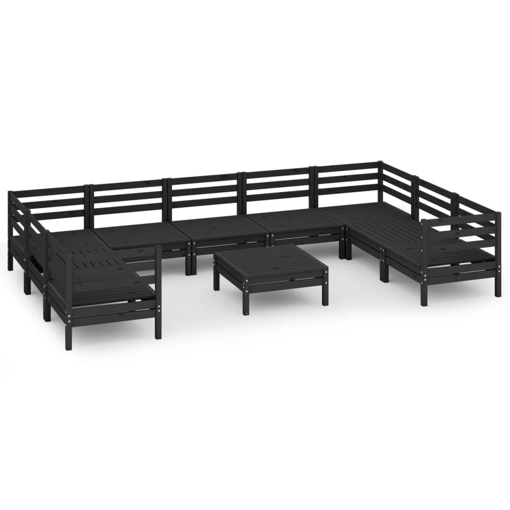 Set Mobilier Relexare Grădină, 10 Piese, , Lemn Masiv Pin